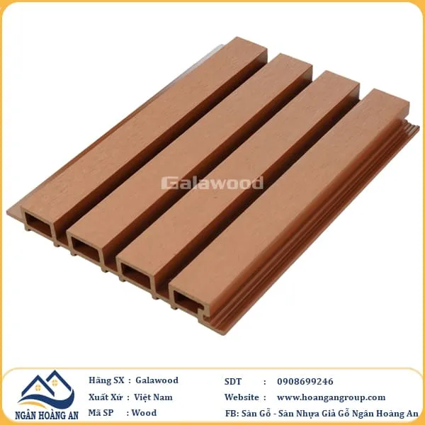 Tấm Ốp Lam Sóng Gỗ Nhựa Ngoài Trời Galawood G4S219 Wood